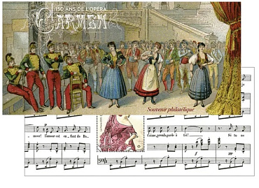 Франция, 2025, 150 лет опере Кармен, Люкс блок в буклете